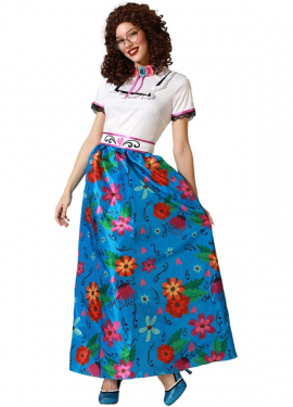 Floral blue Colombian costume for women