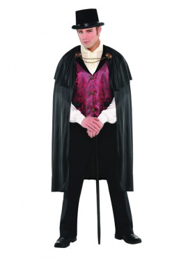 Disfraz de Conde gótico para hombres en talla M-L para Halloween Disfraz de Conde gótico para hombres en talla M-L para Halloween