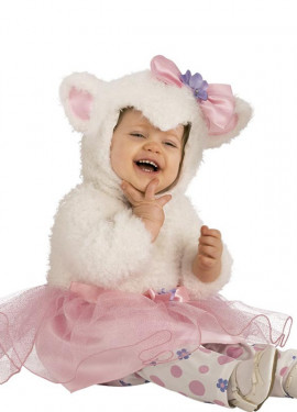 White and pink lamb costume for babies