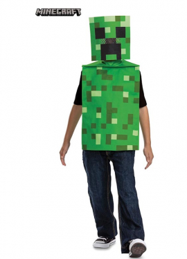 Disfraz de Creeper Minecraft con máscara para niño