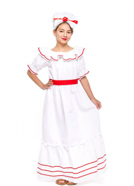 Disfraz de Cubana blanco para niña