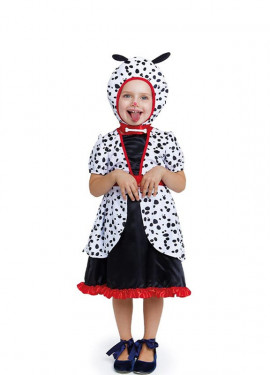 Dalmatian costume in dress with hat for girl