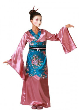 Pink Kimono Chinese Lady Costume for Girls