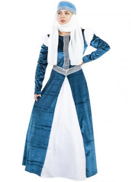 Blue and white court lady costume for women