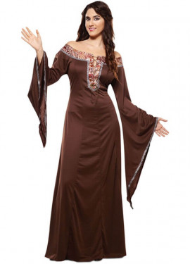 Brown Medieval Lady Kostüm für Damen