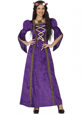 Purple Medieval Lady Costume for Women