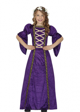 Purple Medieval Lady Costume for Girls