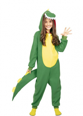 Green and yellow Kugurumi dinosaur costume for kids