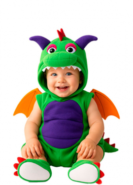 Disfraz de Dragón verde para bebé
