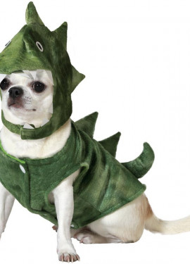 Green dinosaur costume for dogs