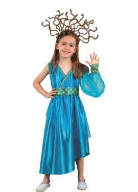 Blue Medusa Goddess Costume for Girls and Teens