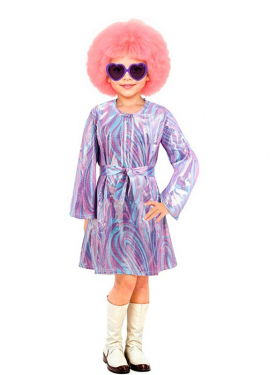 Purple Psychedelic Disco Costume for Girls