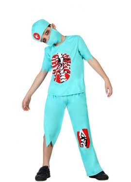 Disfraz de Doctor Zombie sangriento para niños