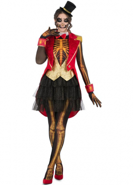 Skeleton Tamer costume with headdress for women