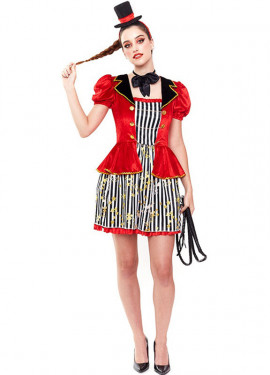 Disfraz de domador de circo rojo y negro para niña por 9,95 €