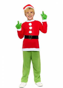 Disfraz de Duende Gruñón de Navidad para niño