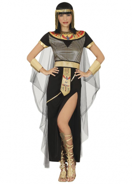 Black Egyptian costume with belt for women