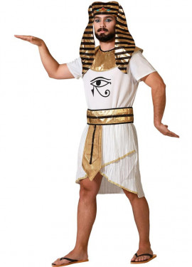 Disfraz de Faraón egipcio antiguo para hombre y mujer, ropa negra