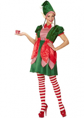 Disfraz de Elfa Ayudante de Papá Noel para mujer