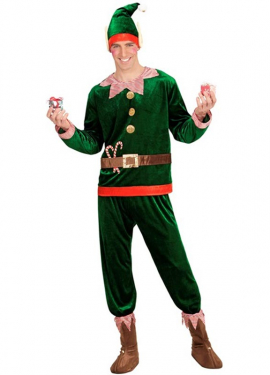 Disfraz de Elfo Ayudante de Papá Noel para hombre