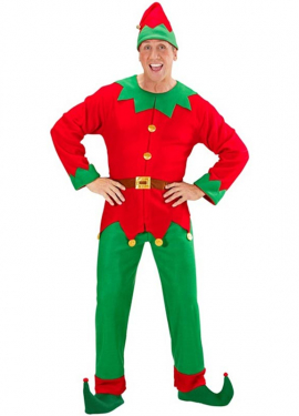 Disfraz de Elfo Ayudante de Santa Claus para hombre