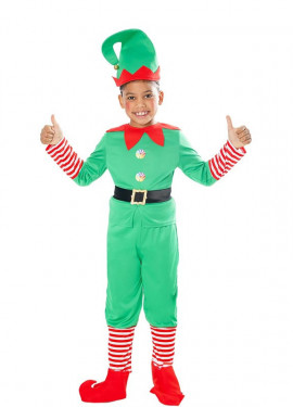 Santa's Helper Elf Costume with Hat for Kids