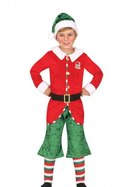 Santa's Helper Elf Costume with Hat for Kids