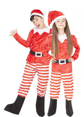 Red and White Helper Elf Costume with Hat for Kids