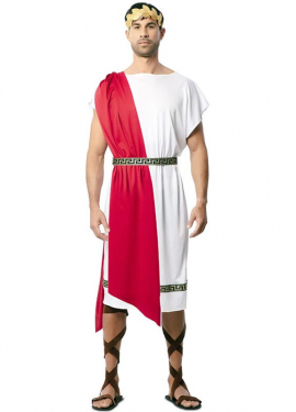 Roman Emperor Costume with Red Shawl for Men