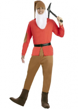 Red Fairytale Dwarf Costume for Men