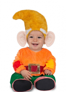 Orange dwarf costume with hat for babies and children