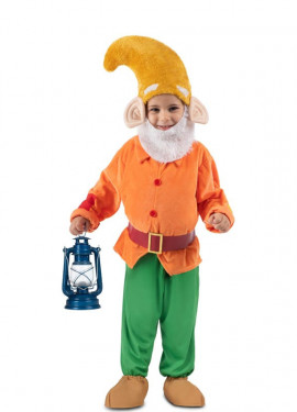 Orange dwarf costume with hat for children