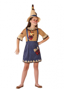 Scarecrow costume with hat for girls