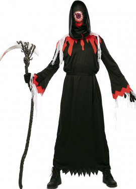 Costume da Spettro rosso e nero con maschera per uomo