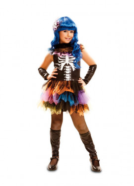 Regenbogen Skelett Kostüm für Mädchen zu Halloween