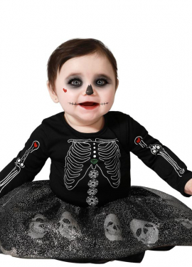 Glitter Skulls Skeleton Costume for girl and baby