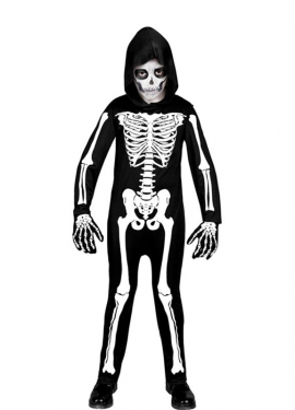Hooded Skeleton Costume for Boys