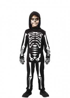 Skeleton Costume with Hood for children