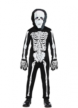 Skeleton Costume with Mask for Boys