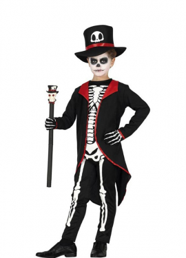 Elegant Skeleton Costume with jacket for boy