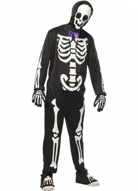 Luminescent Elegant Skeleton Costume for Men