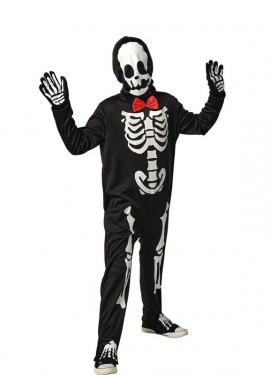 Child's Luminescent Elegant Skeleton Costume