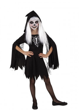 Hooded Skeleton Costume for Girl