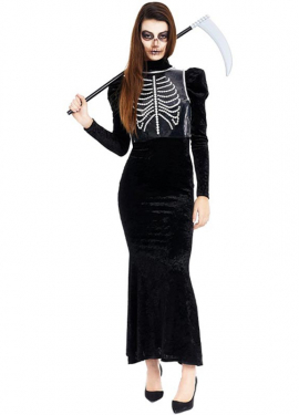 Women's Black Glamorous Skeleton Costume