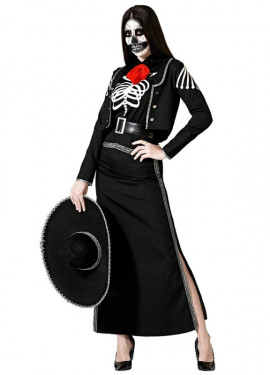 Black Mexican Skeleton Costume for women