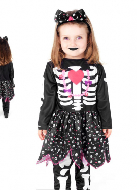 Black and pink skeleton costume for girl