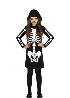 Grim Skeleton Costume in dress for girl