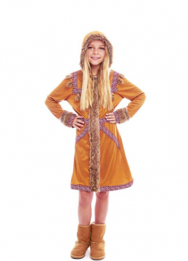 Orange Eskimo costume for girls