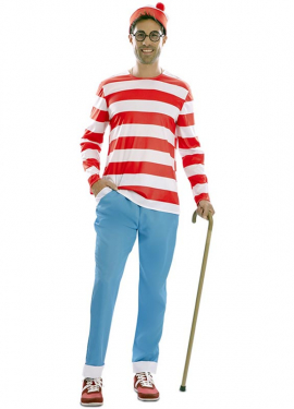 Men's Striped Hiker Costume