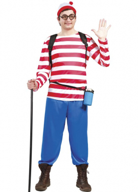 Men's Striped Hiker Costume